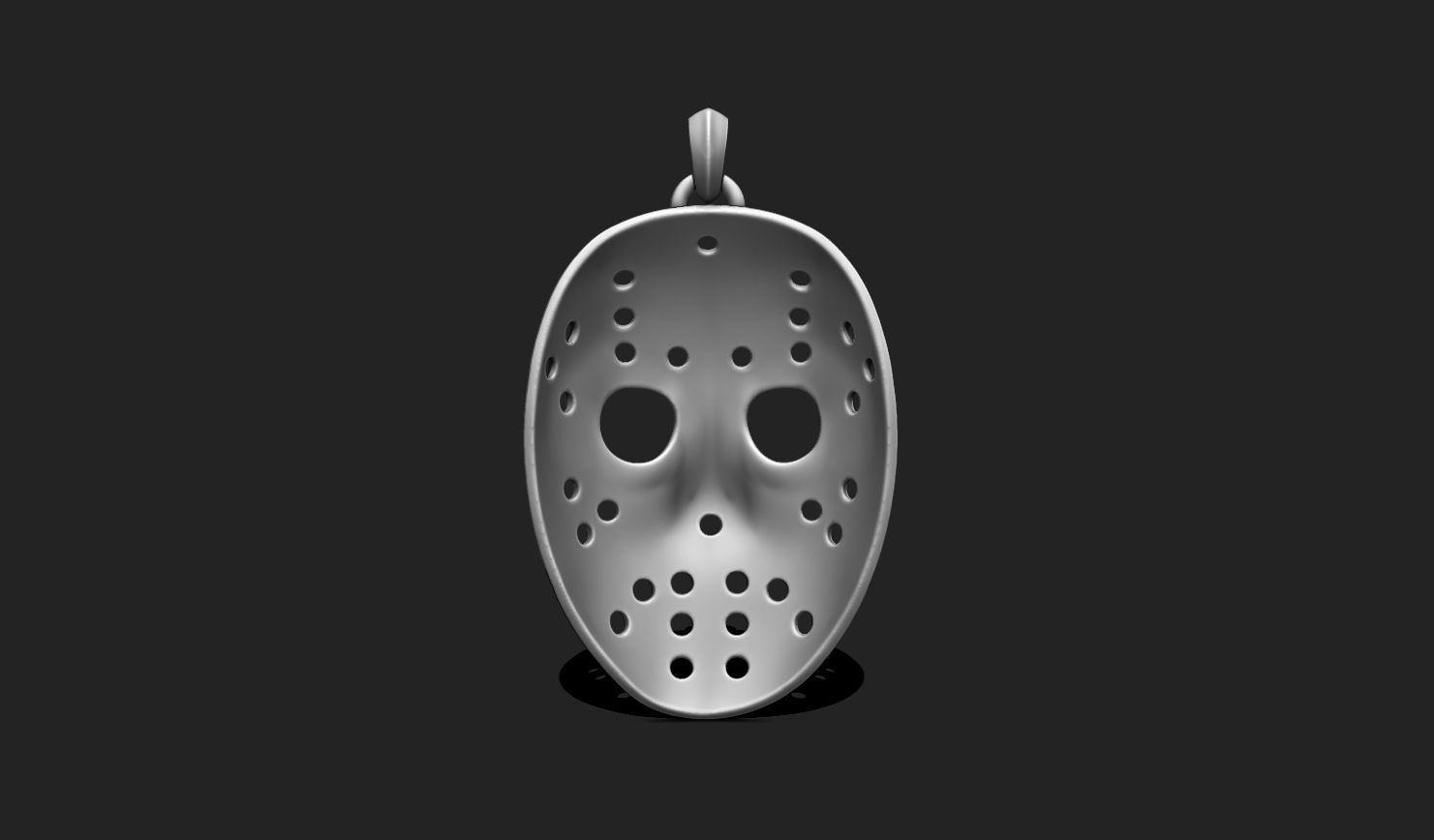 Jason Voorhees Mask Pendant STL File for 3D Printing - Keychain 3D print model_6