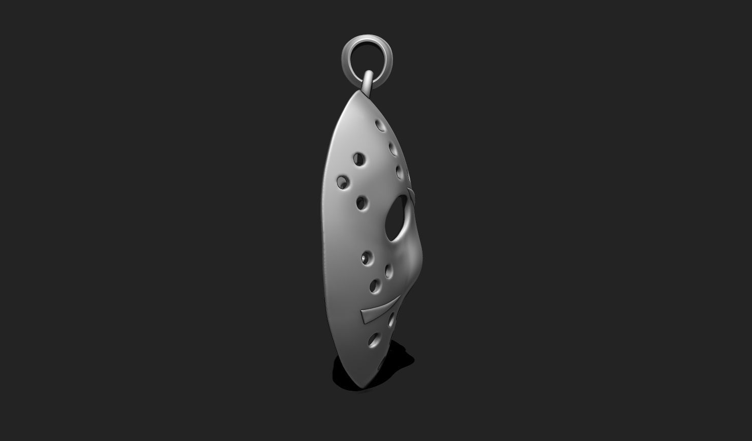 Jason Voorhees Mask Pendant STL File for 3D Printing - Keychain 3D print model_4