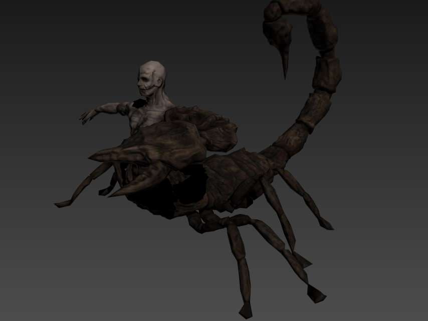 Rigged Scorpion Man Low-poly 3D model_2