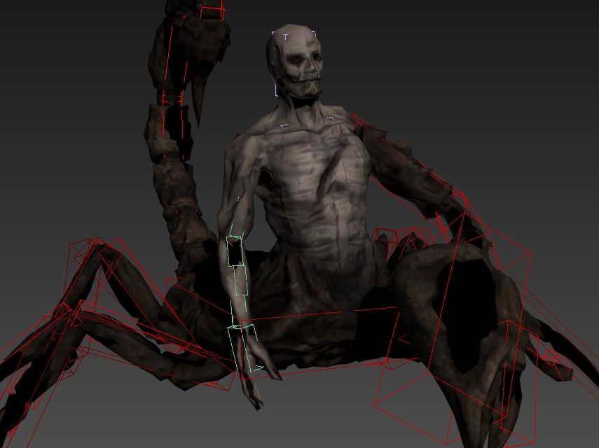 Rigged Scorpion Man Low-poly 3D model_4