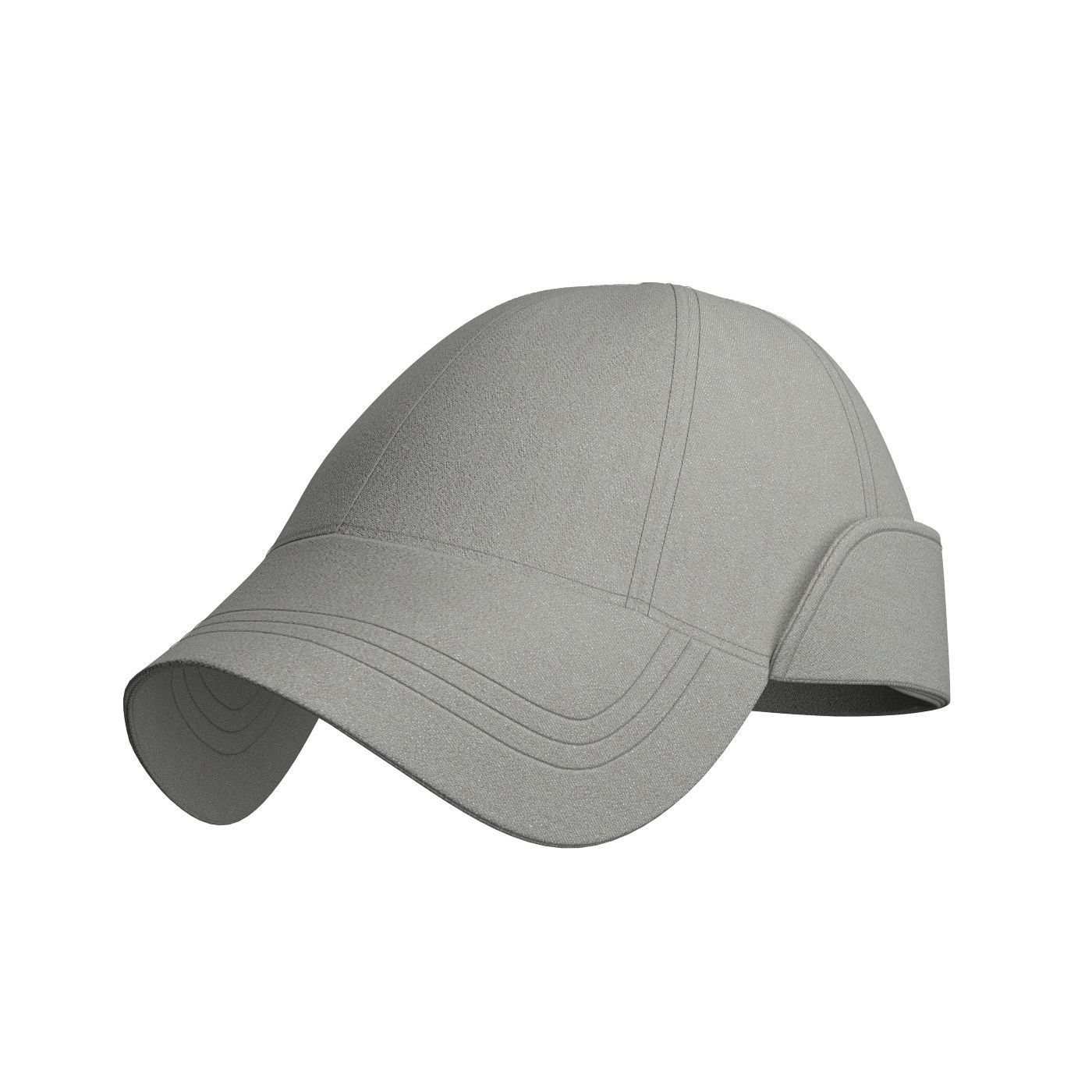 Grey Ball Cap 3D model_7