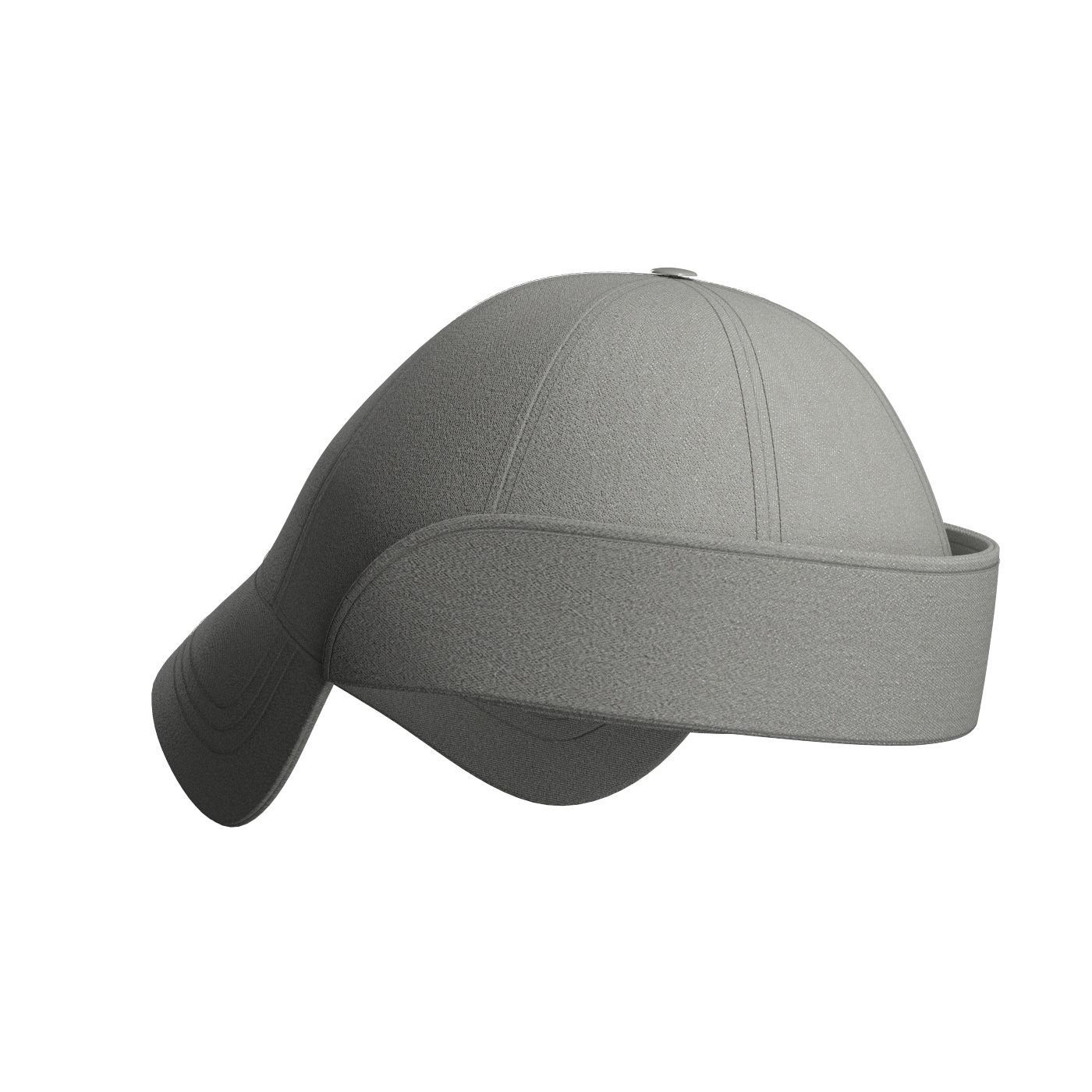 Grey Ball Cap 3D model_5
