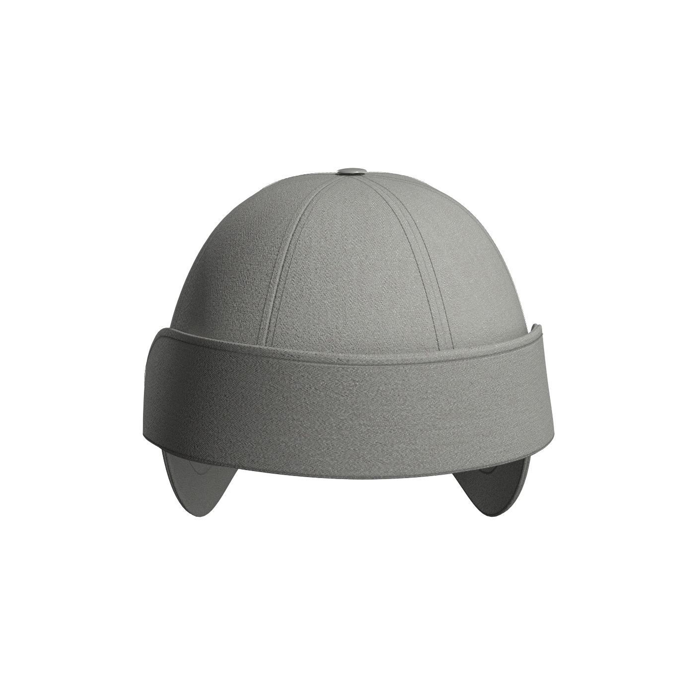 Grey Ball Cap 3D model_4