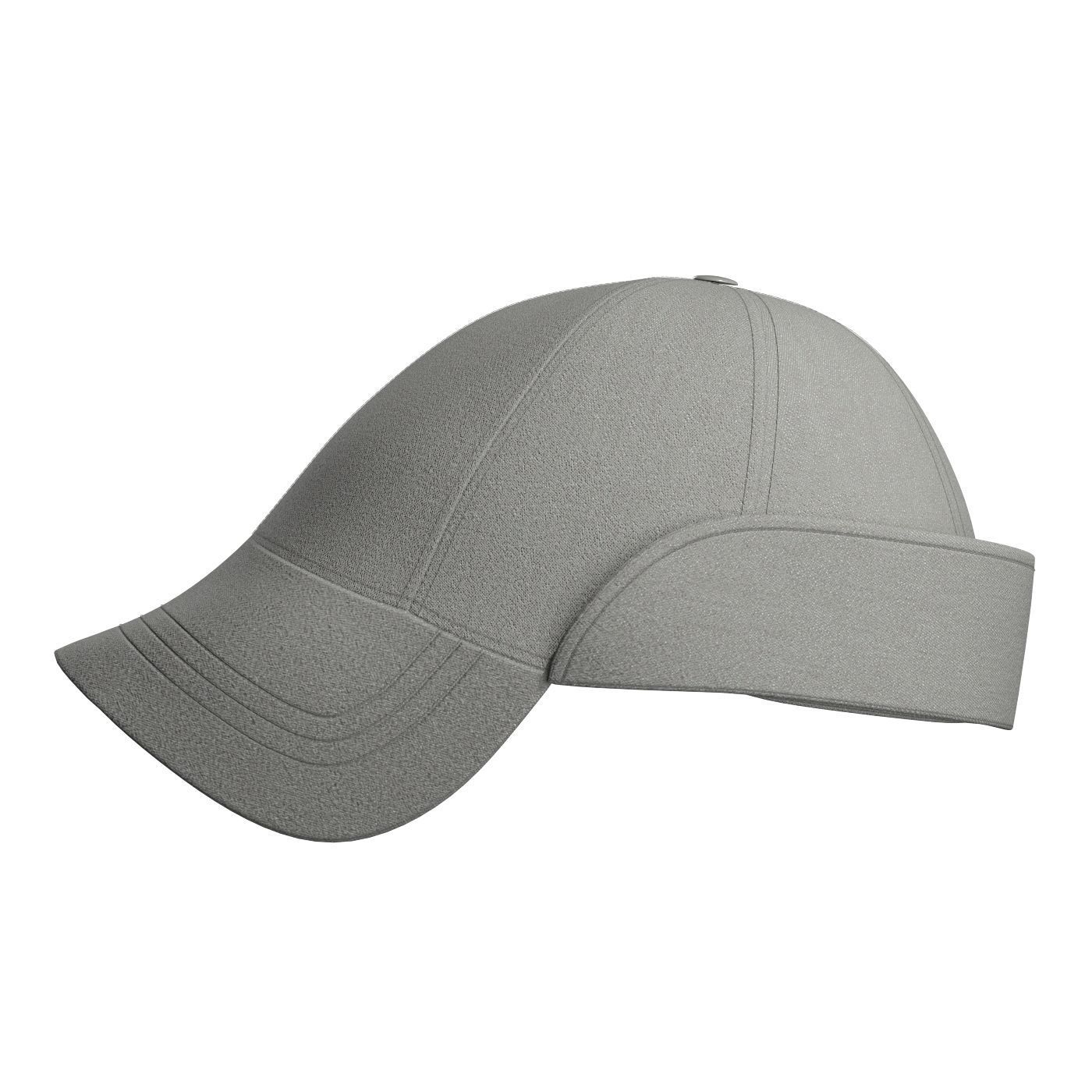 Grey Ball Cap 3D model_6