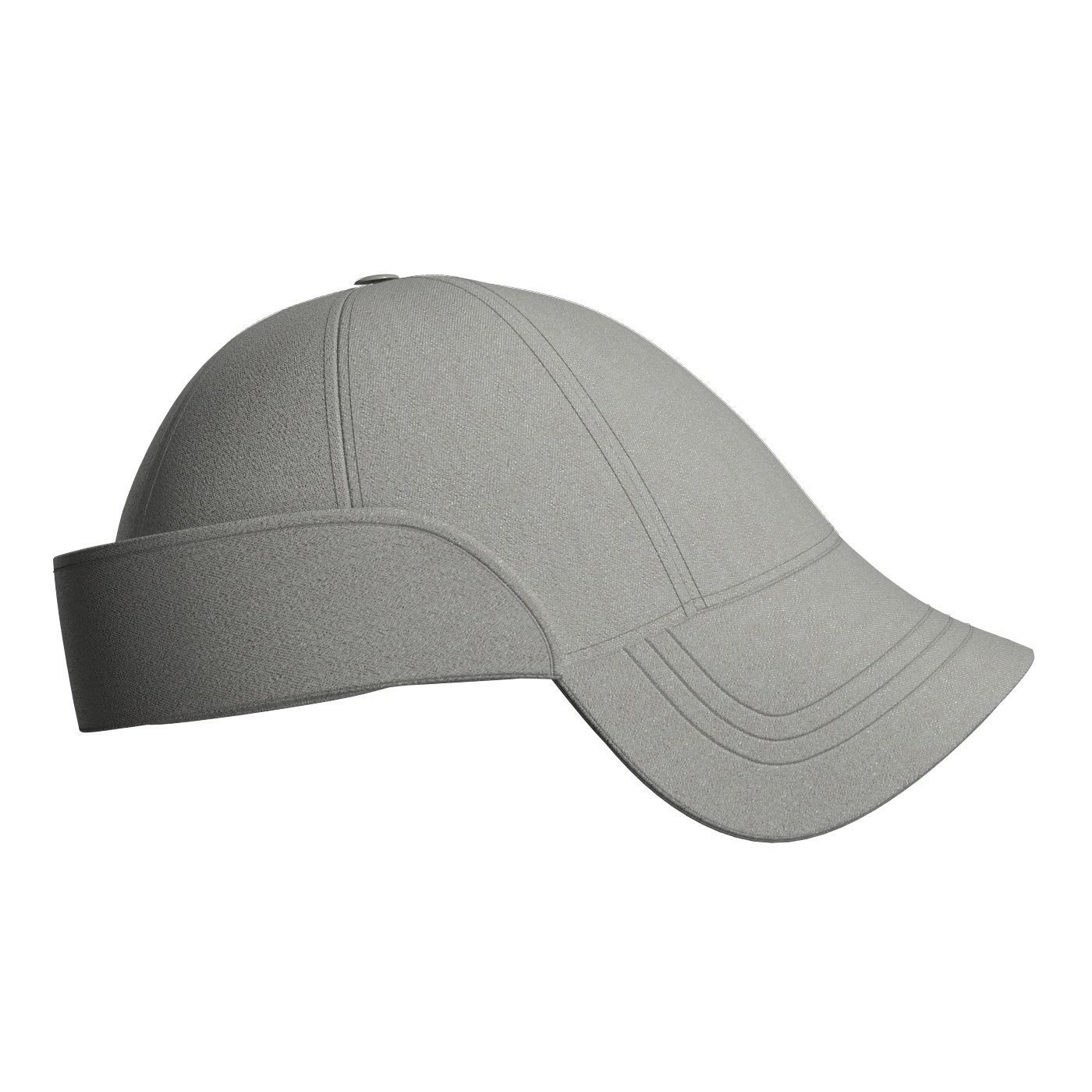 Grey Ball Cap 3D model_2