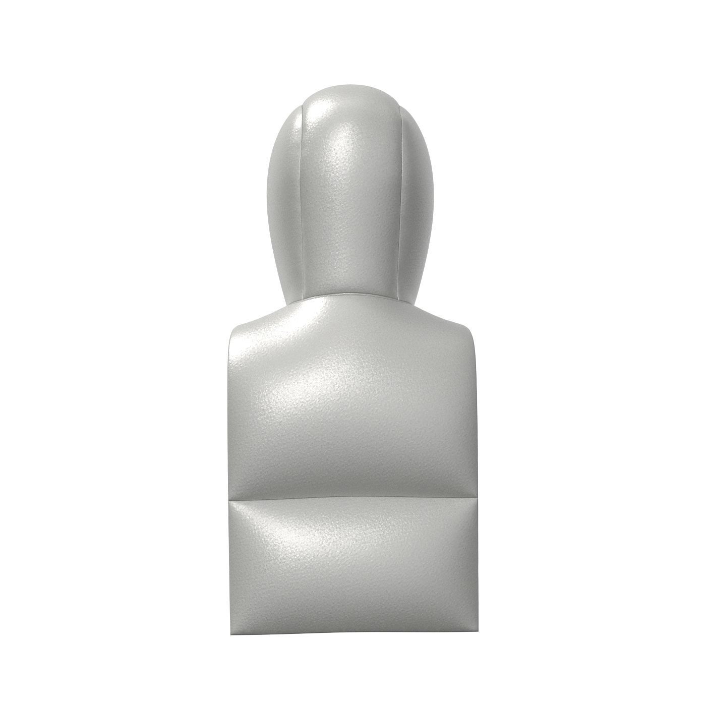 Grey Padded Hood Warmer 3D model_4