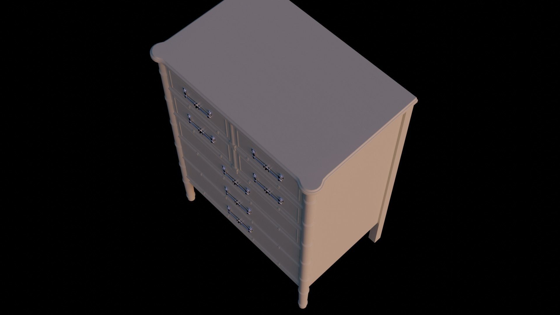 Art Deco Dresser Free 3D model_6