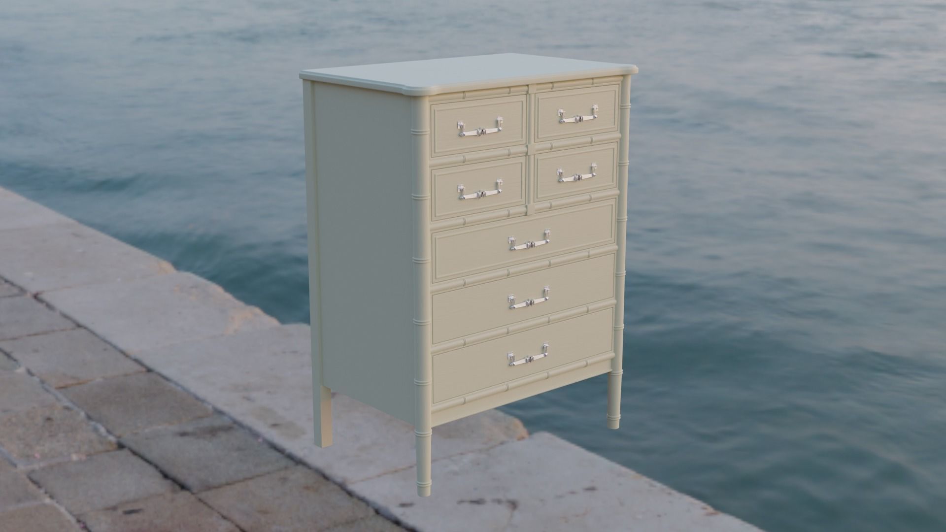 Art Deco Dresser Free 3D model_1