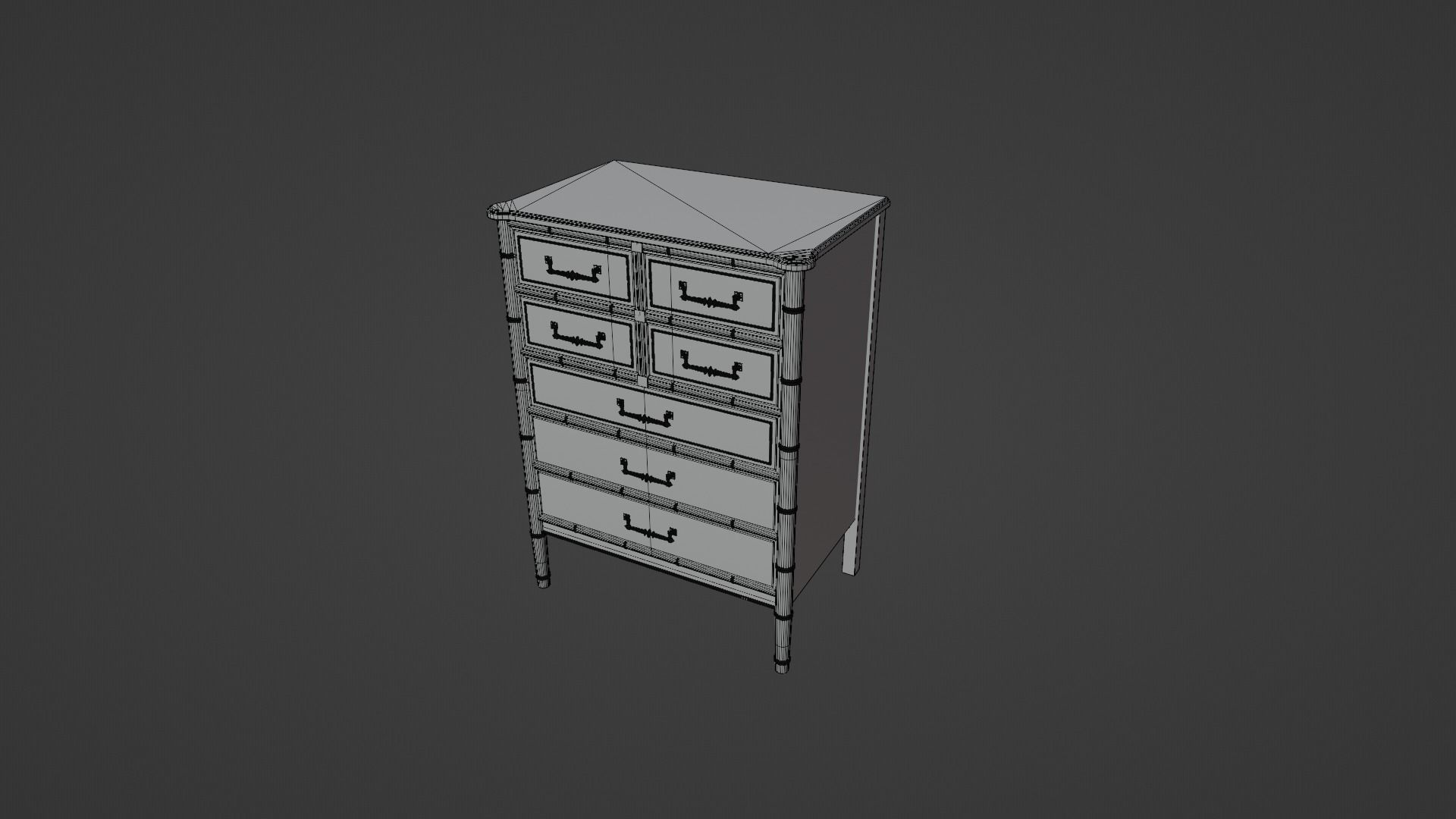 Art Deco Dresser Free 3D model_7