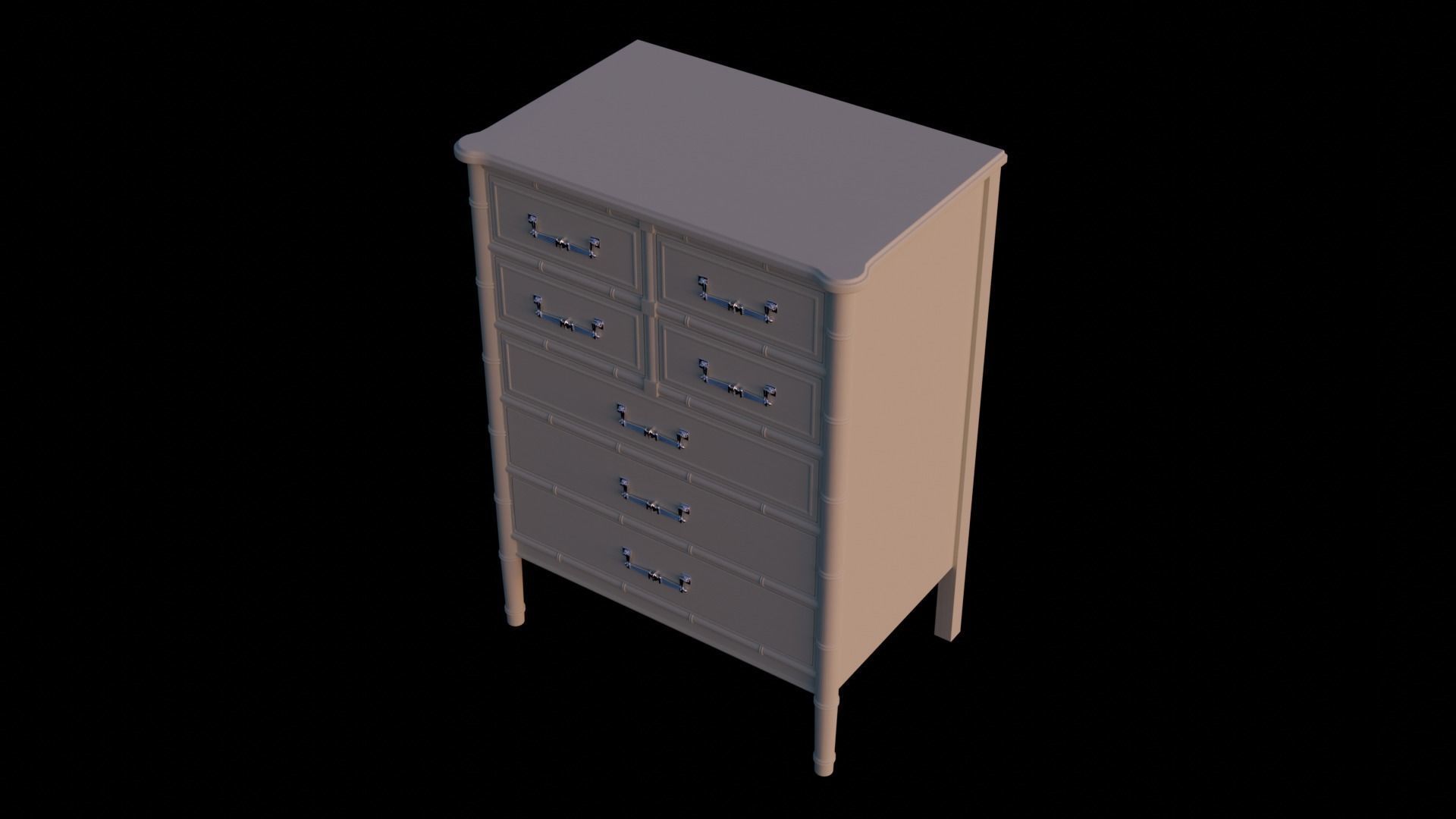Art Deco Dresser Free 3D model_2