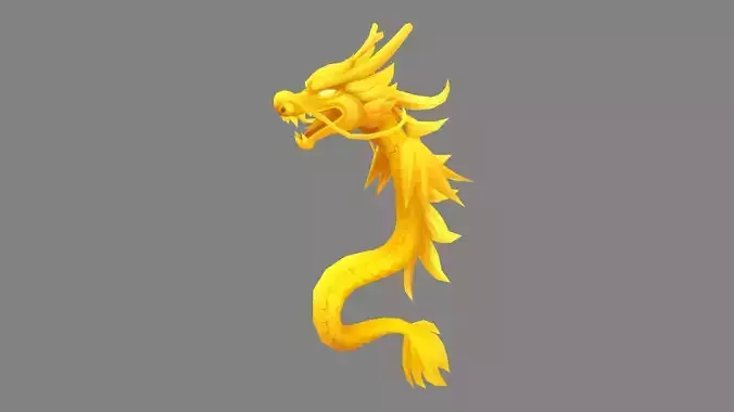 Cartoon Golden Dragon - small