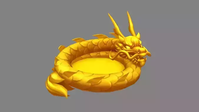 Cartoon Golden Dragon Circles