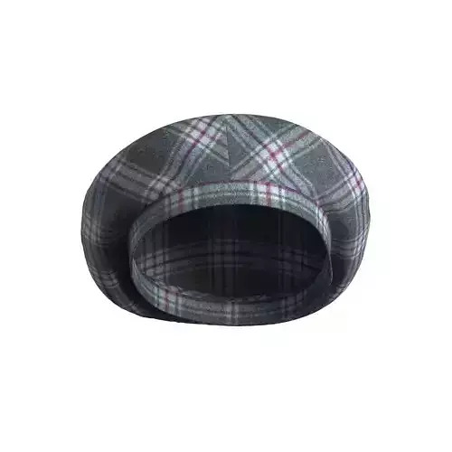 Wool Check Beret
