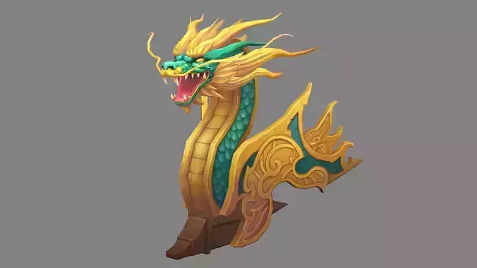 Cartoon dragon head sculpture