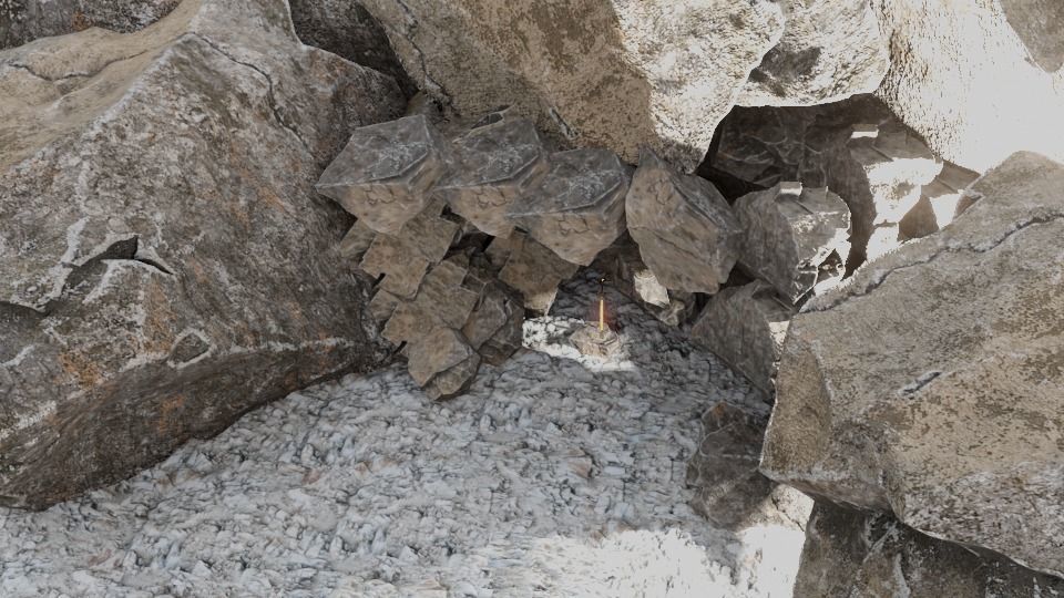 Sword in Cave Free low-poly 3D model_8