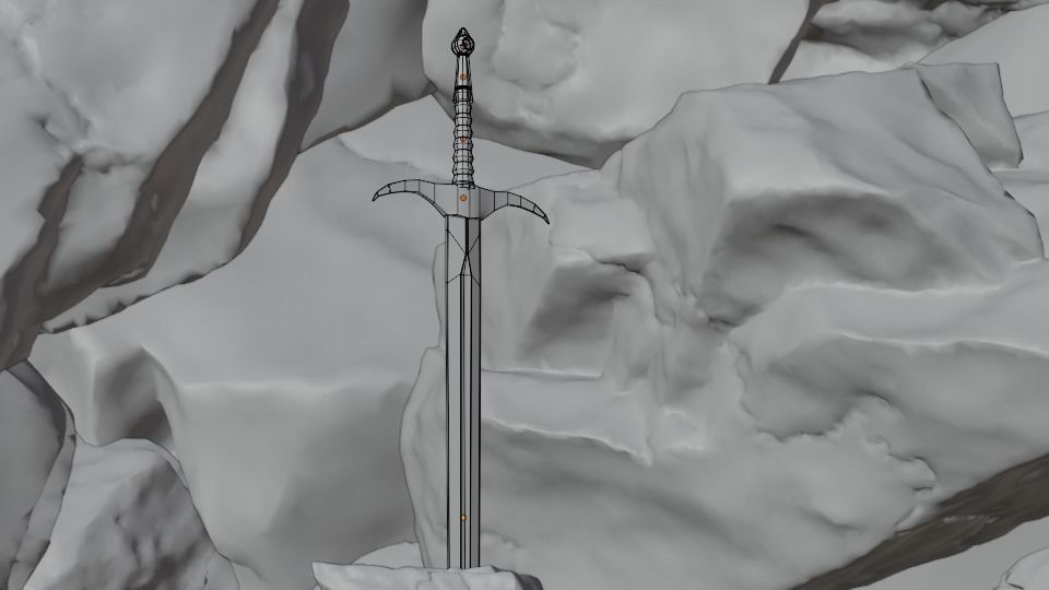 Sword in Cave Free low-poly 3D model_9