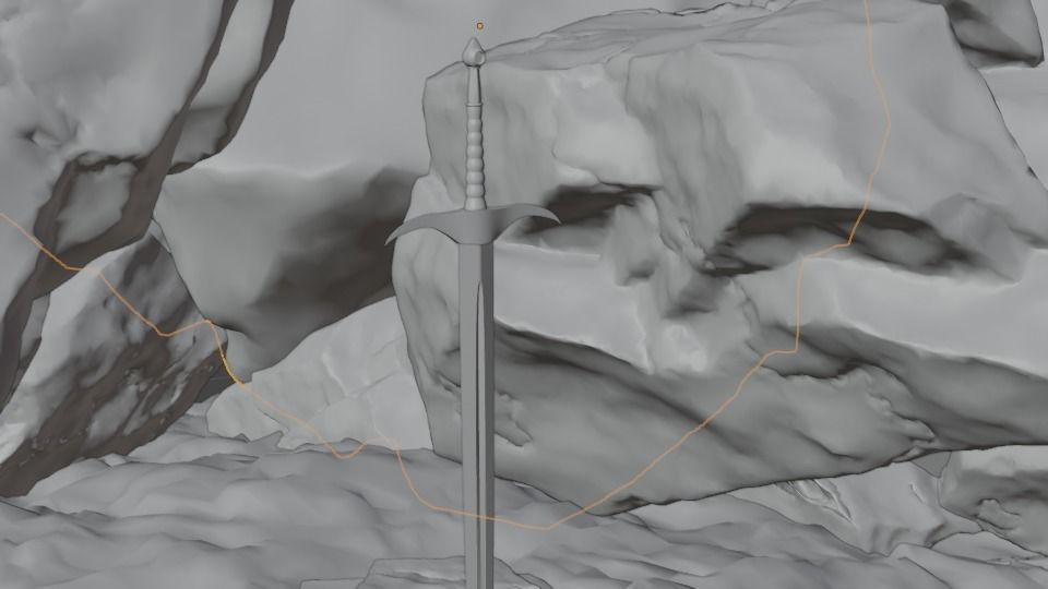 Sword in Cave Free low-poly 3D model_10