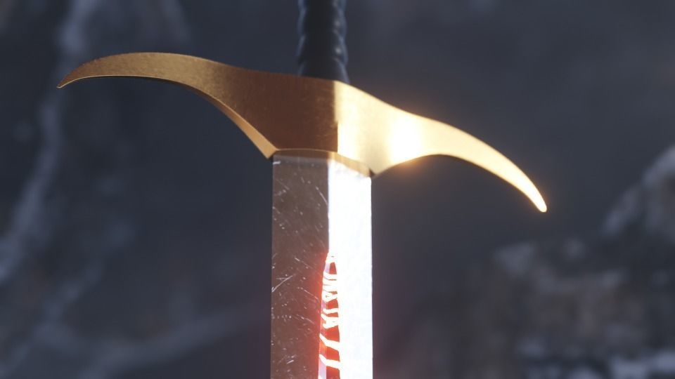 Sword in Cave Free low-poly 3D model_3