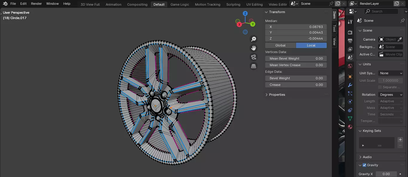 wheel from Chevrolet CORVETTE wheel Low-poly 3D model