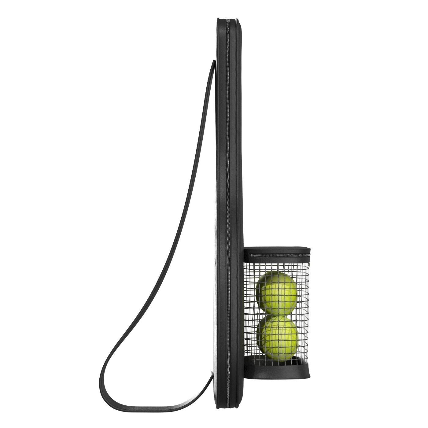 Black Leather Tennis Racket Bag 3D model_2