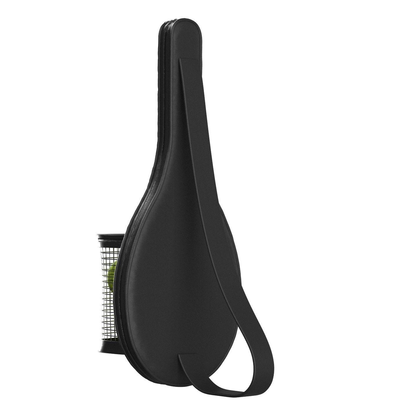Black Leather Tennis Racket Bag 3D model_5