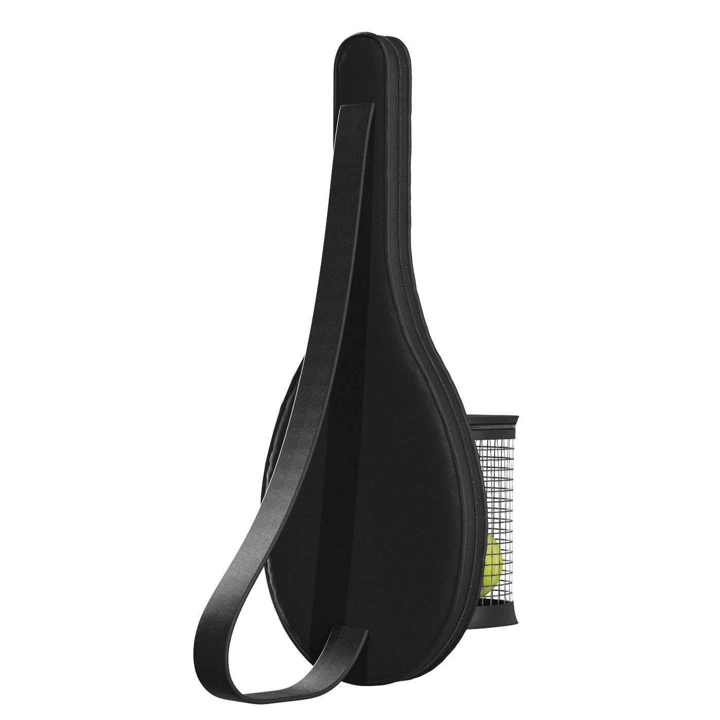 Black Leather Tennis Racket Bag 3D model_3
