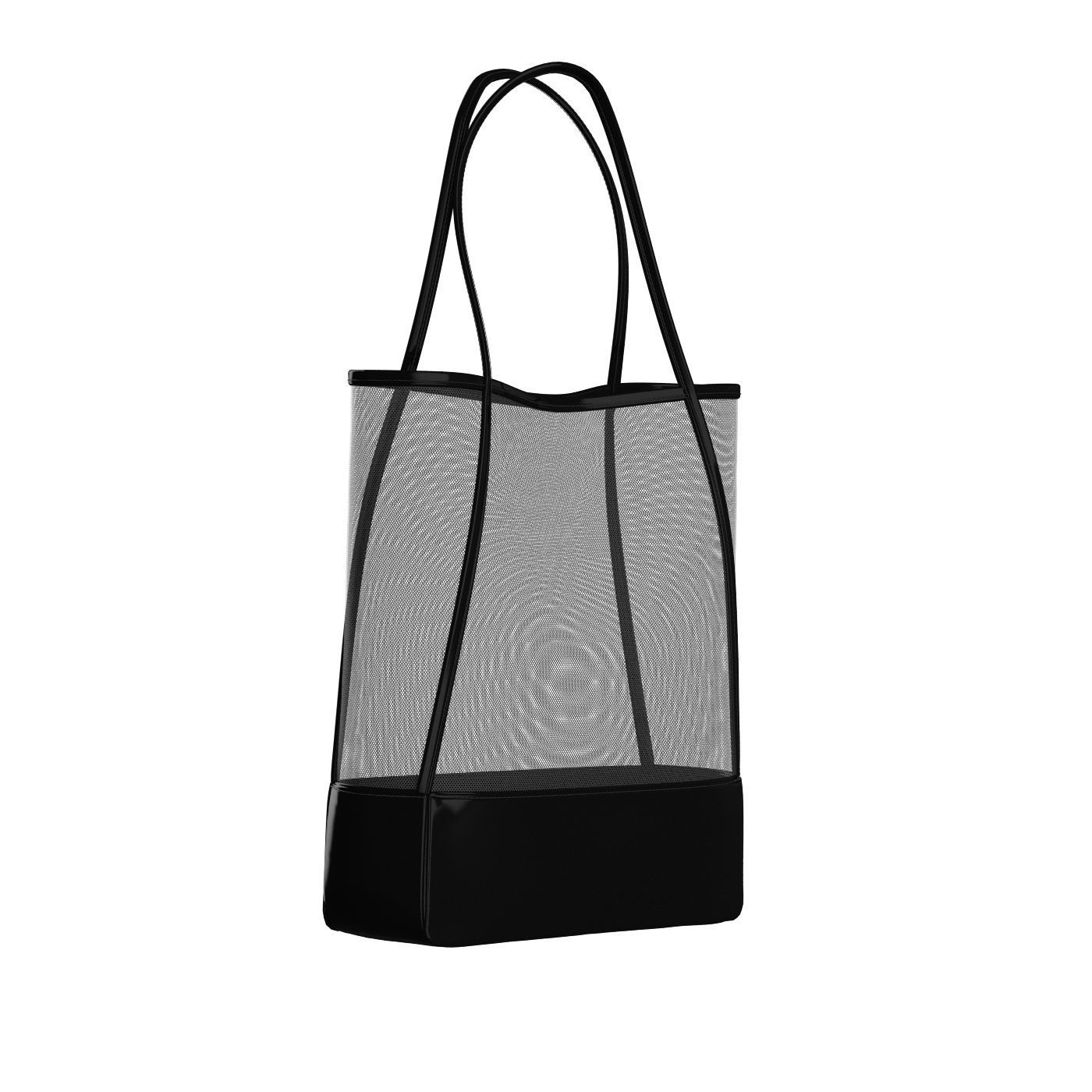 Black Mesh Shopper Bag 3D model_1