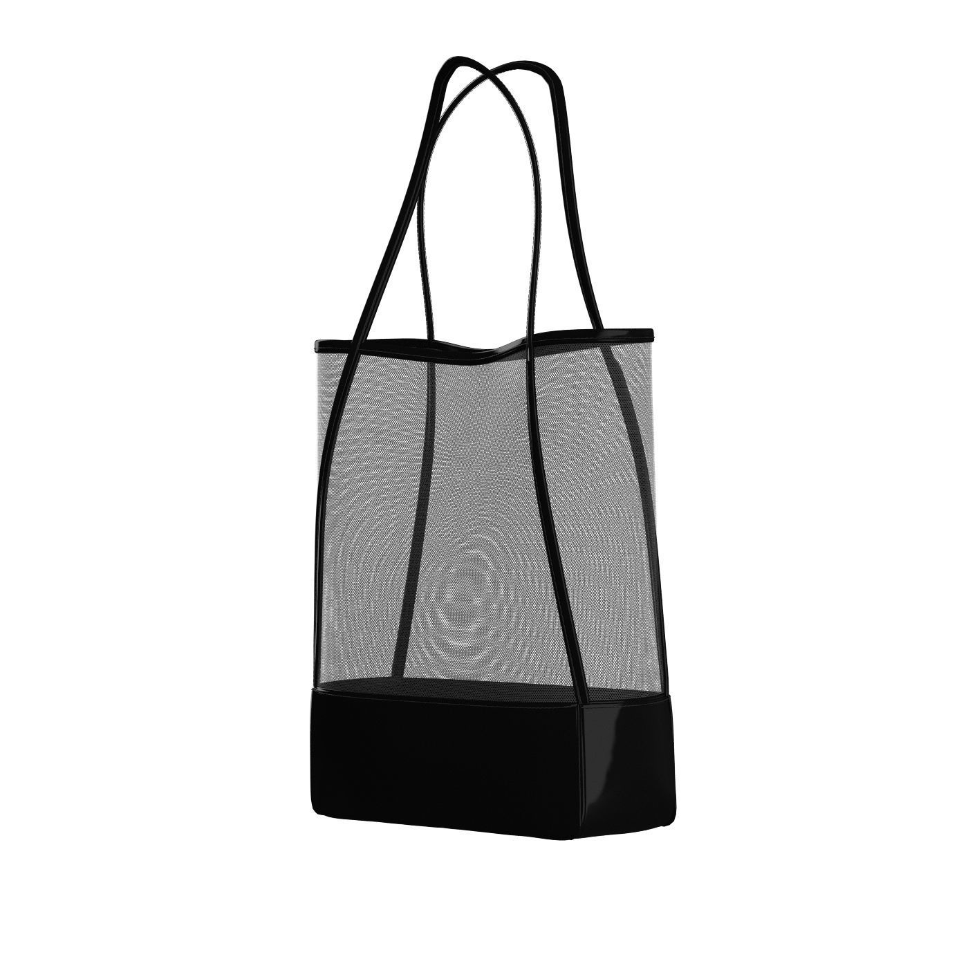 Black Mesh Shopper Bag 3D model_7