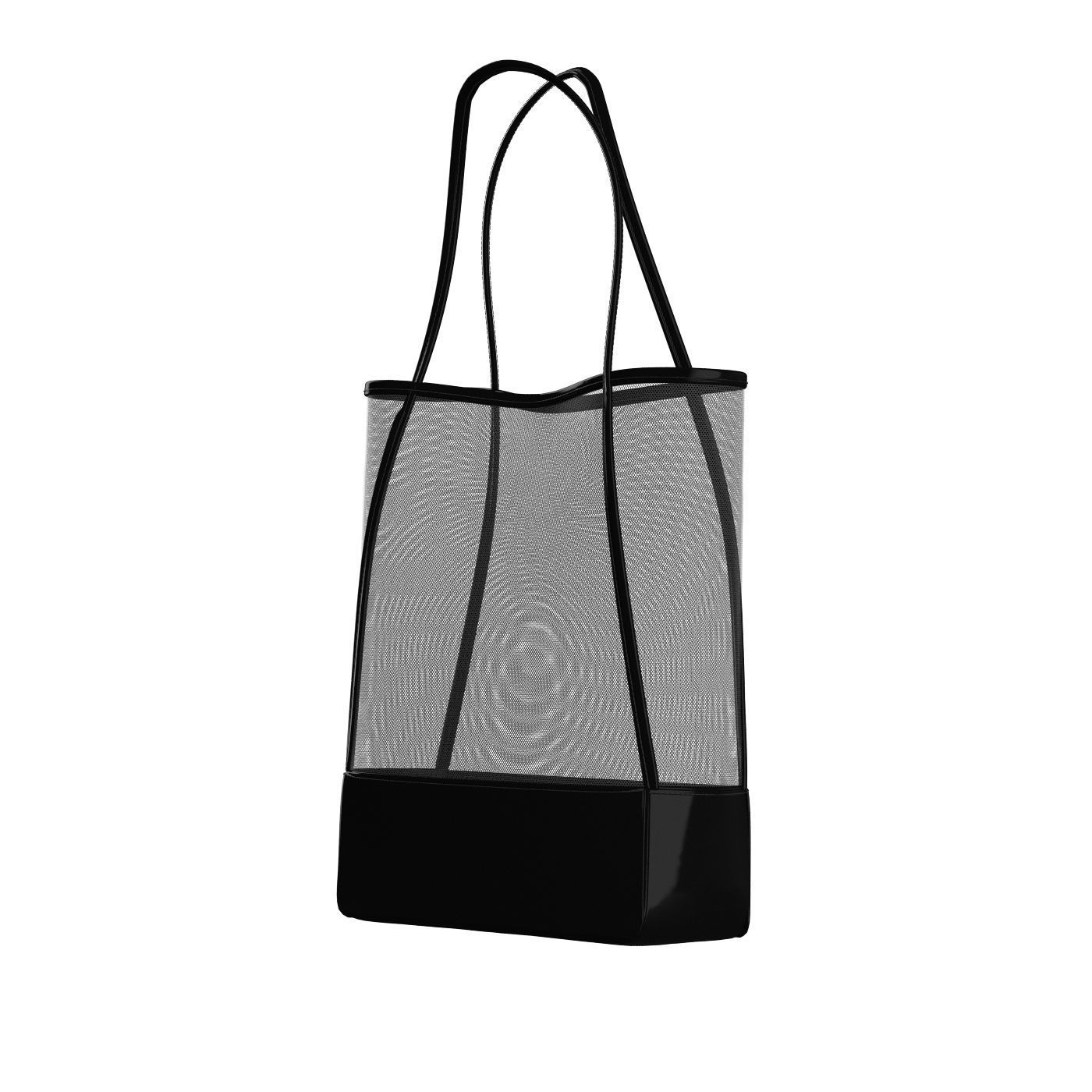 Black Mesh Shopper Bag 3D model_3