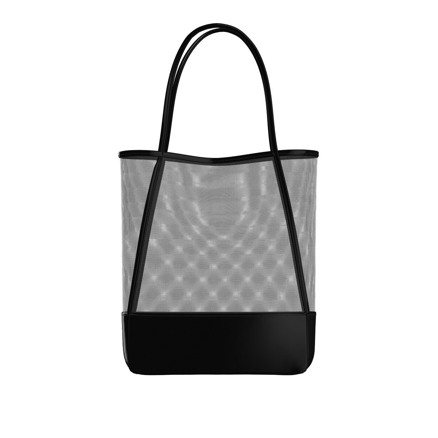 Black Mesh Shopper Bag 3D model_4