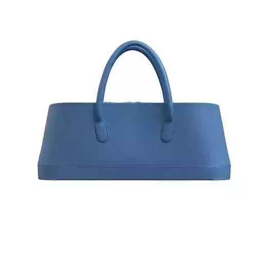Blue Leather Big Tote Bag