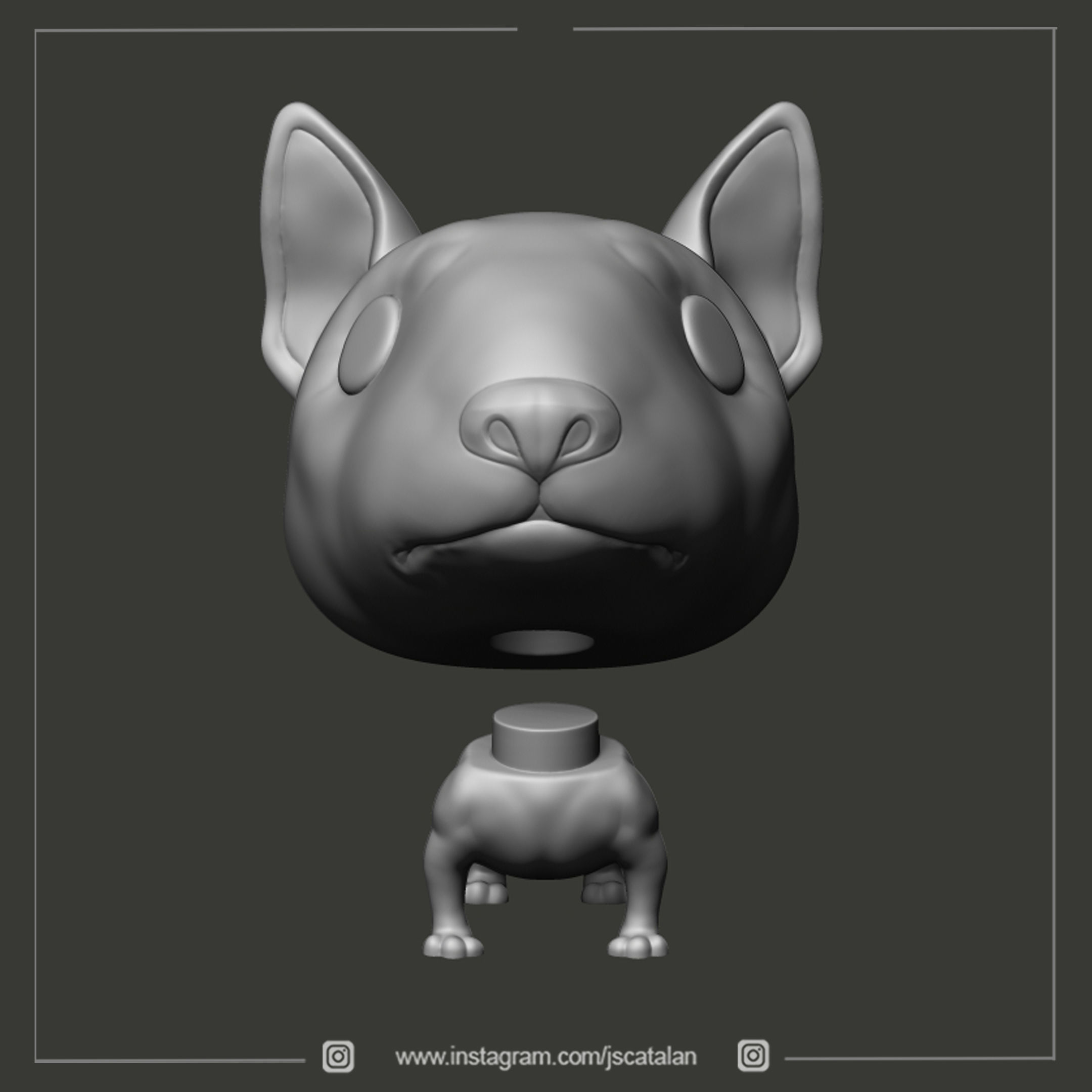 BULL TERRIER FUNKO POP DOG CUSTOM PETS 3D print model_1
