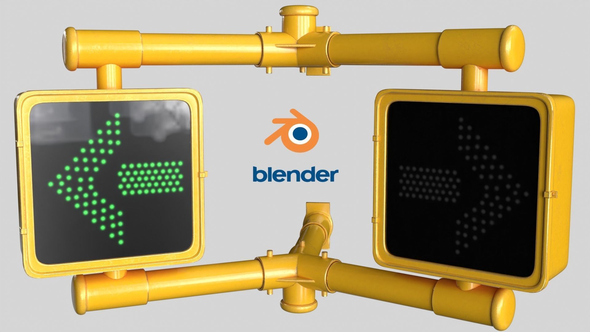 Traffic light 2 Low-poly 3D model_13