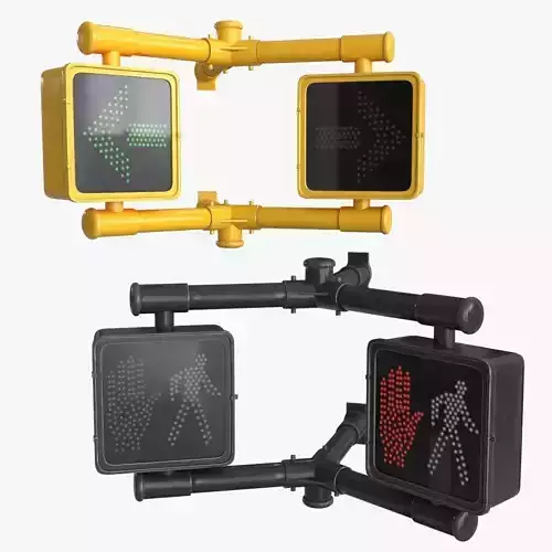 Traffic light 2 Low-poly 3D model