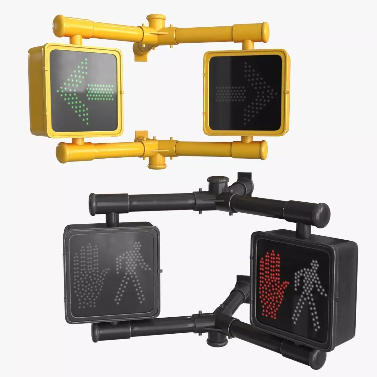 Traffic light 2 Low-poly 3D model_0