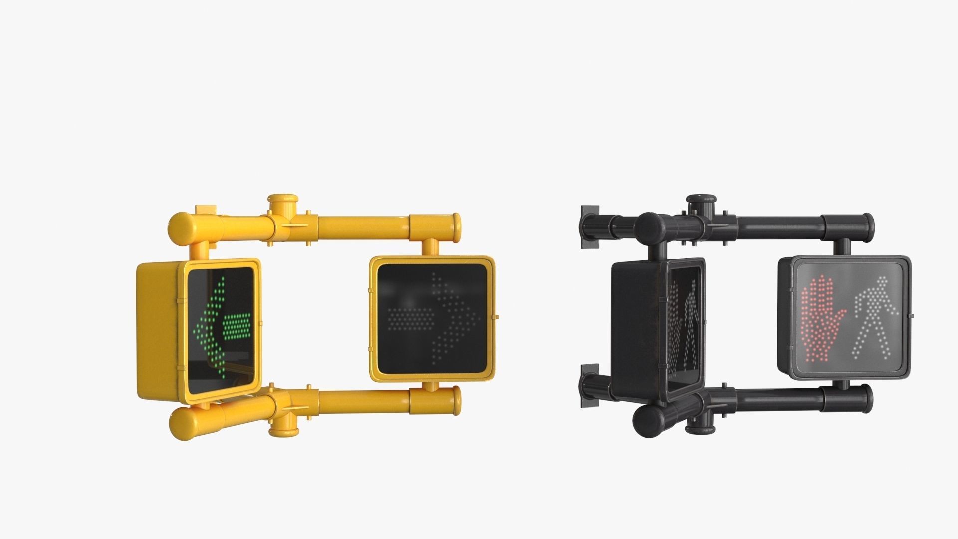 Traffic light 2 Low-poly 3D model_14