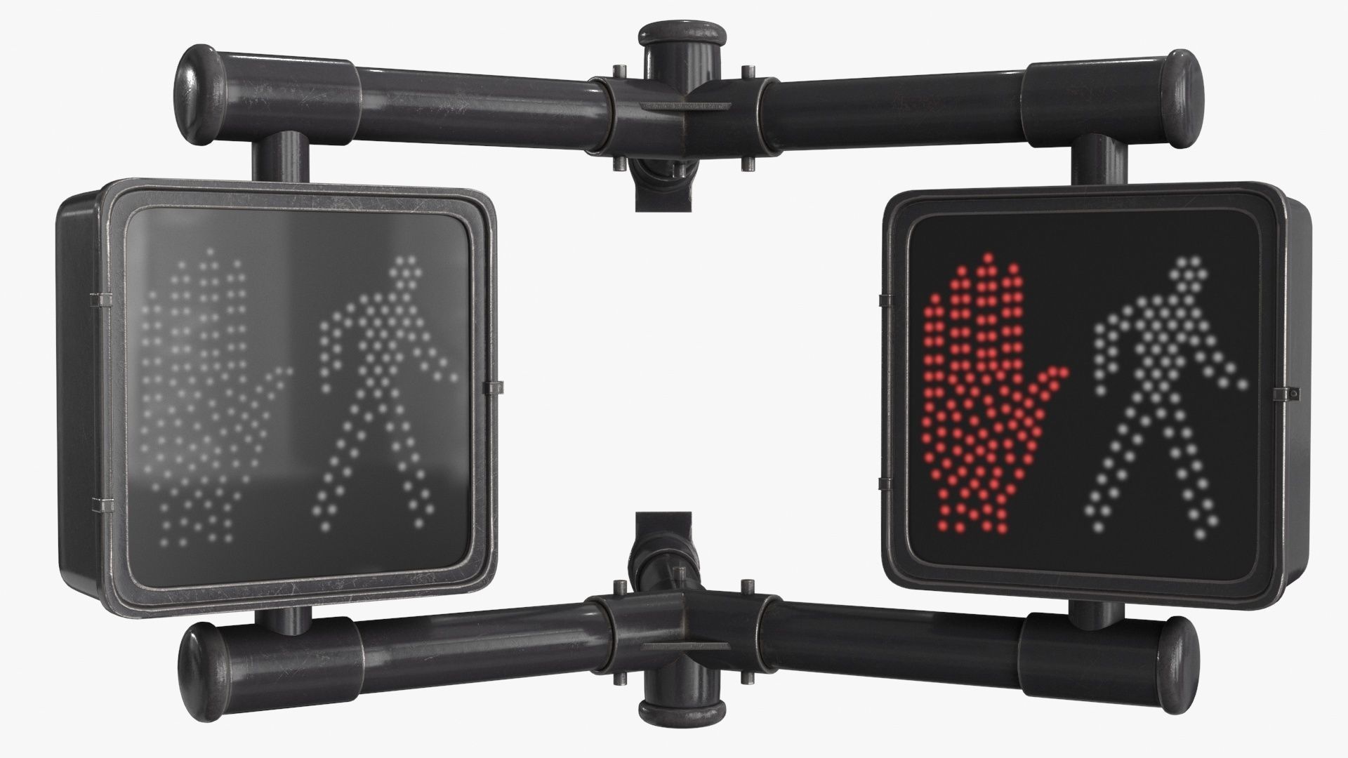 Traffic light 2 Low-poly 3D model_4