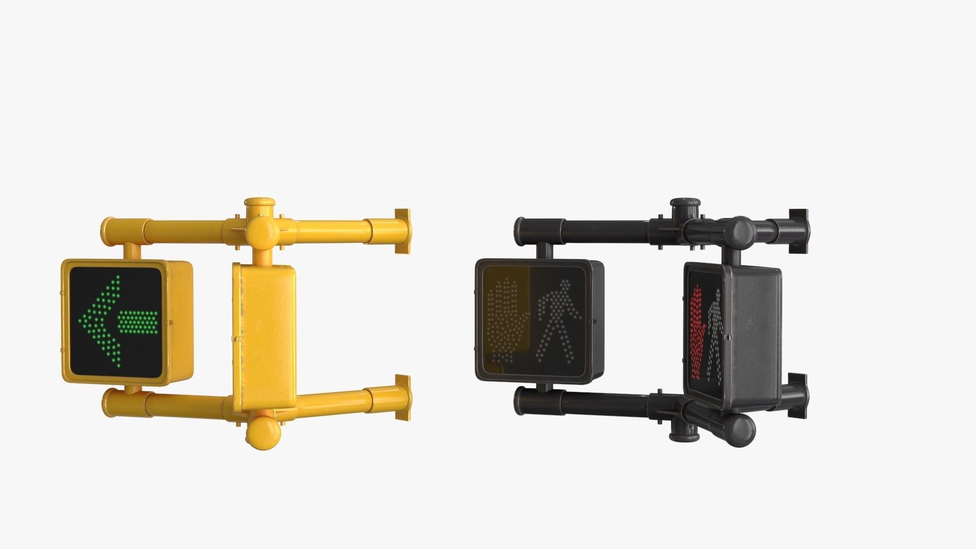 Traffic light 2 Low-poly 3D model_17