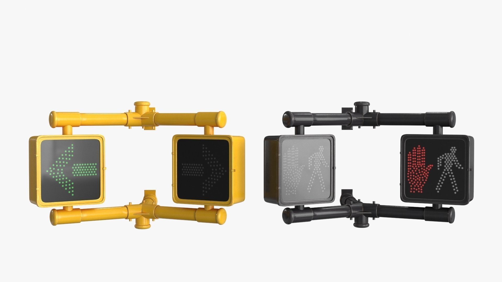 Traffic light 2 Low-poly 3D model_2