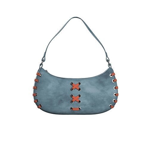 Blue Suede Baguette Bag 3D model