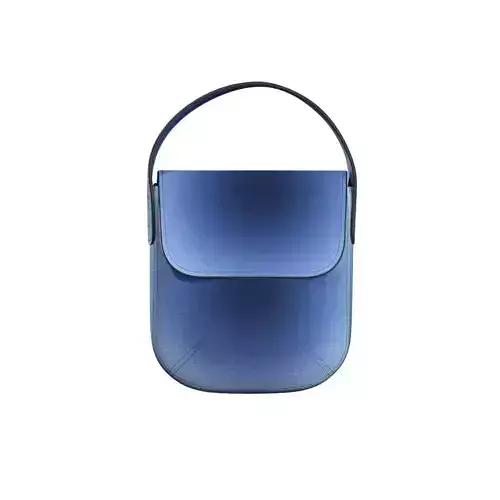 Blue Suede Flap Bag