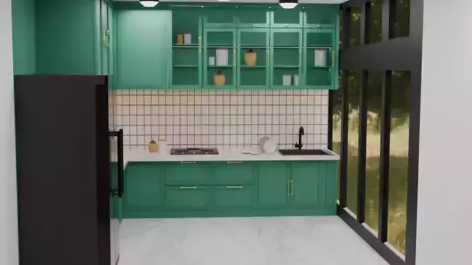 Kitchen Interior Low-poly 3D model