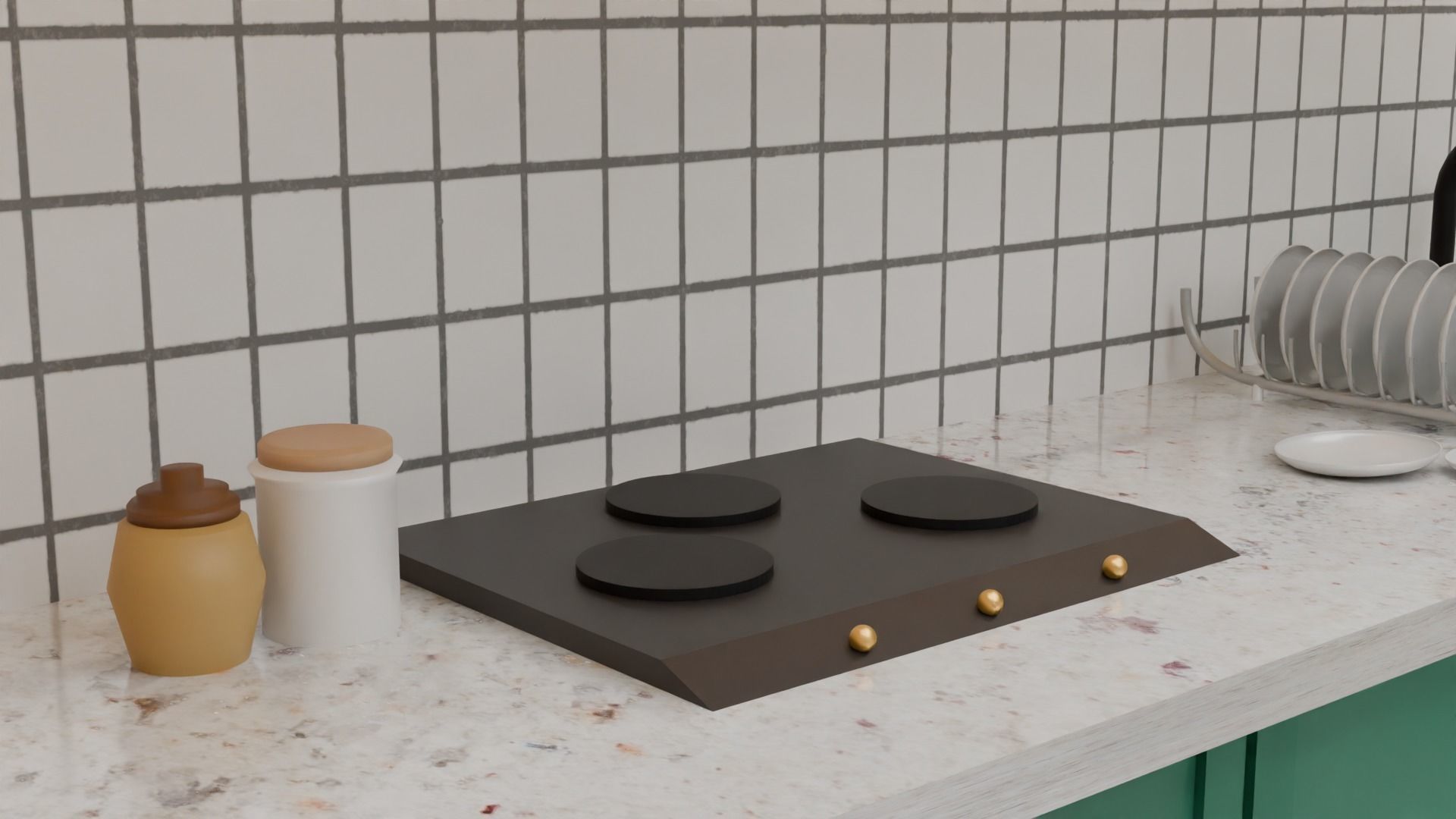 Kitchen Interior Low-poly 3D model_2