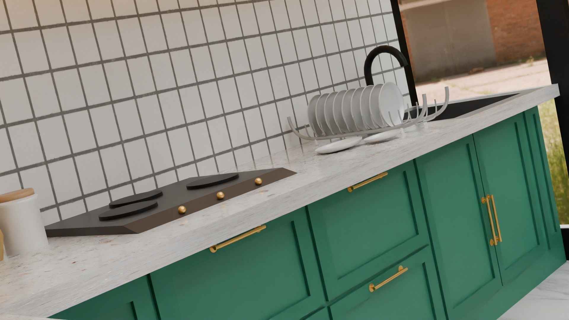 Kitchen Interior Low-poly 3D model_3
