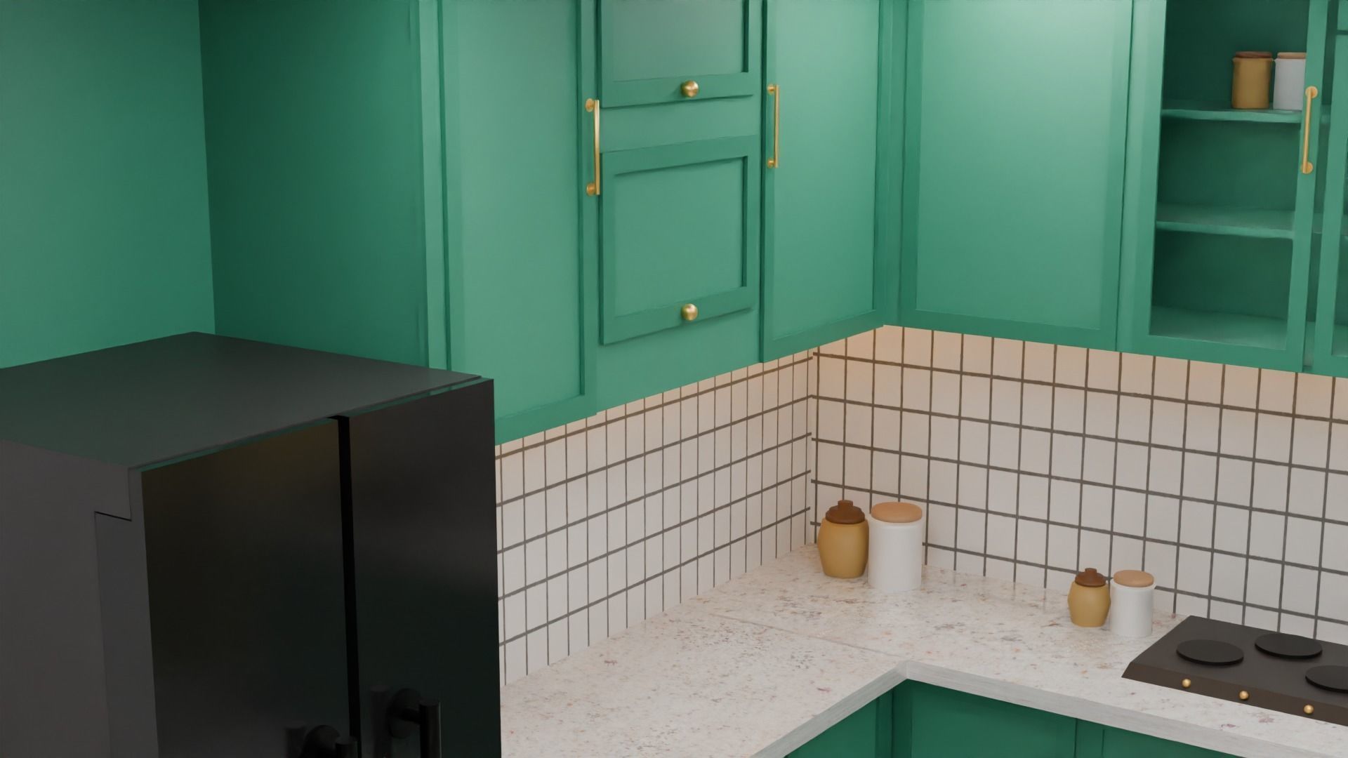 Kitchen Interior Low-poly 3D model_7