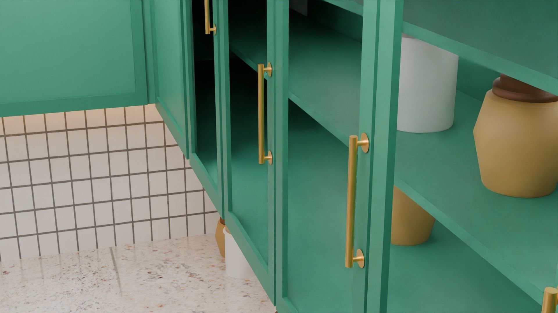 Kitchen Interior Low-poly 3D model_5