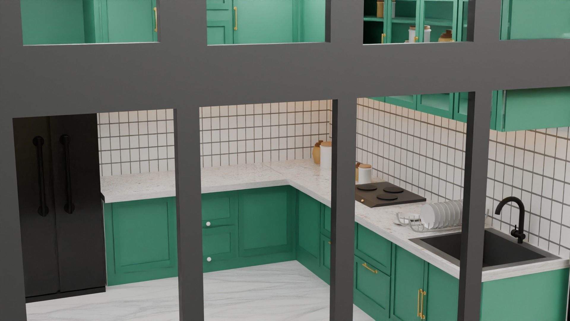 Kitchen Interior Low-poly 3D model_9