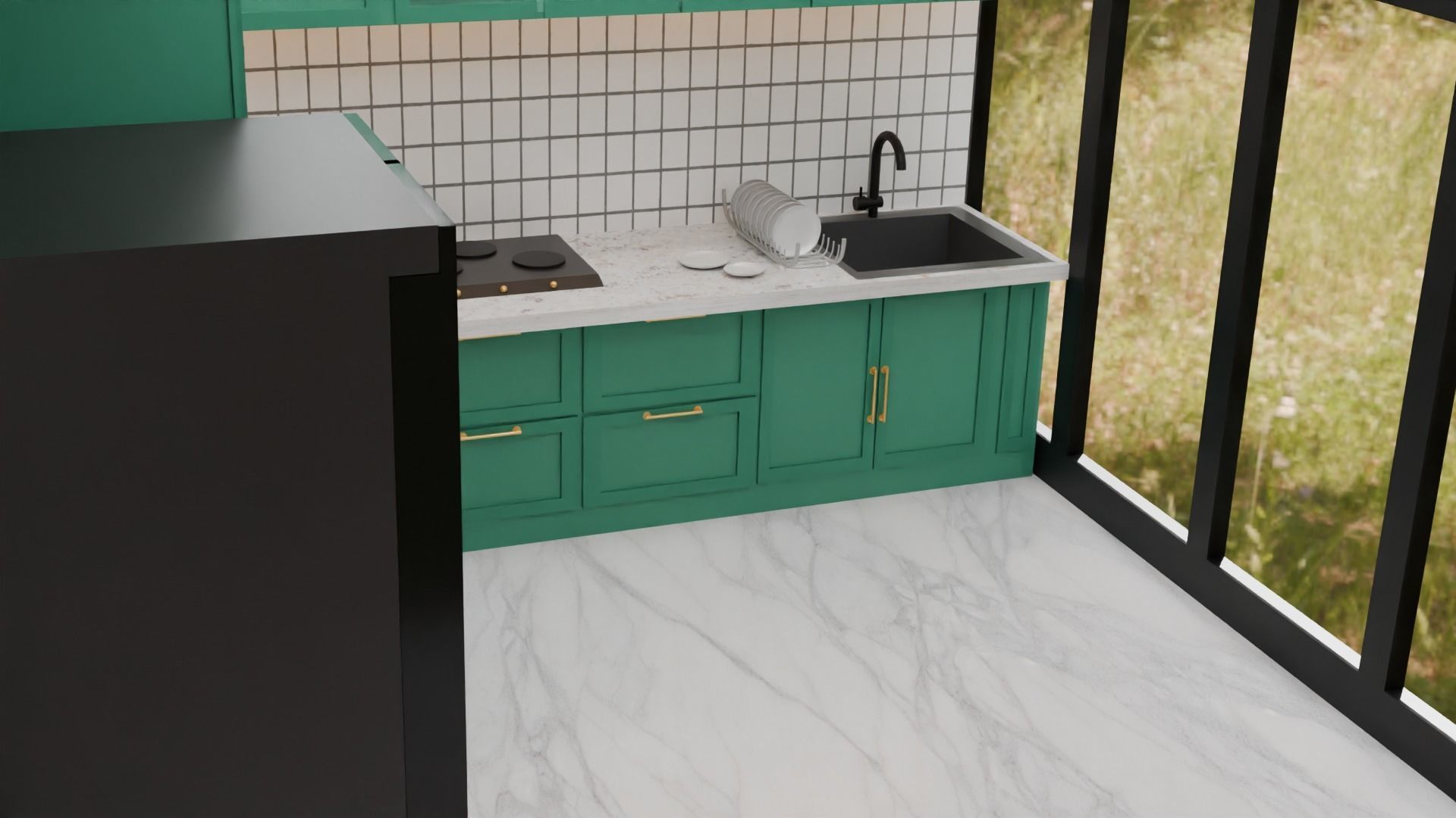 Kitchen Interior Low-poly 3D model_6
