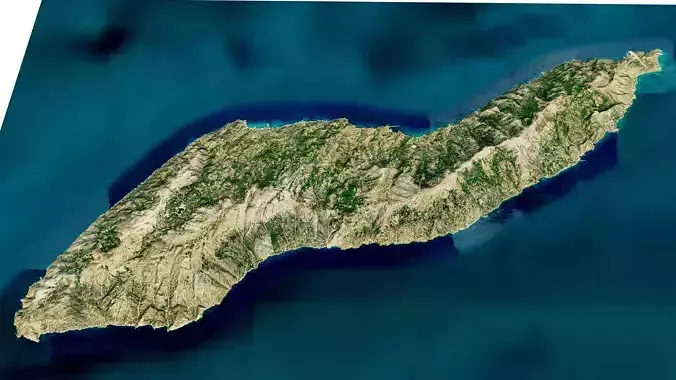 Icaria island 3d model terrain 3D model