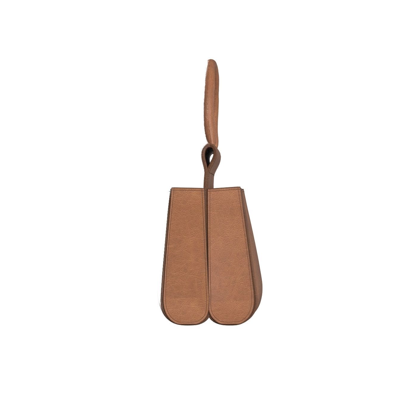 Brown Leather Tote Bag 3D model_6